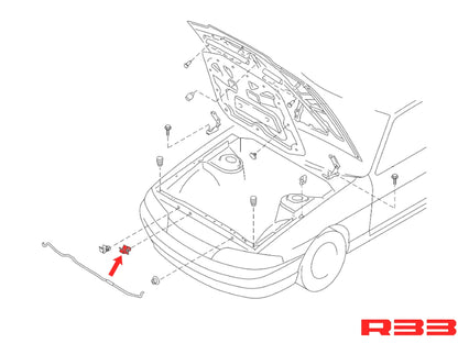 OEM Nissan Skyline R33 Hood Prop Rod Clamp